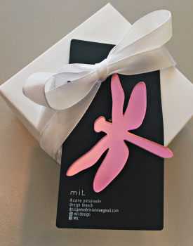 Brooch "Pink dragonfly"